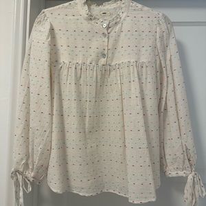 Warm puff sleeve blouse